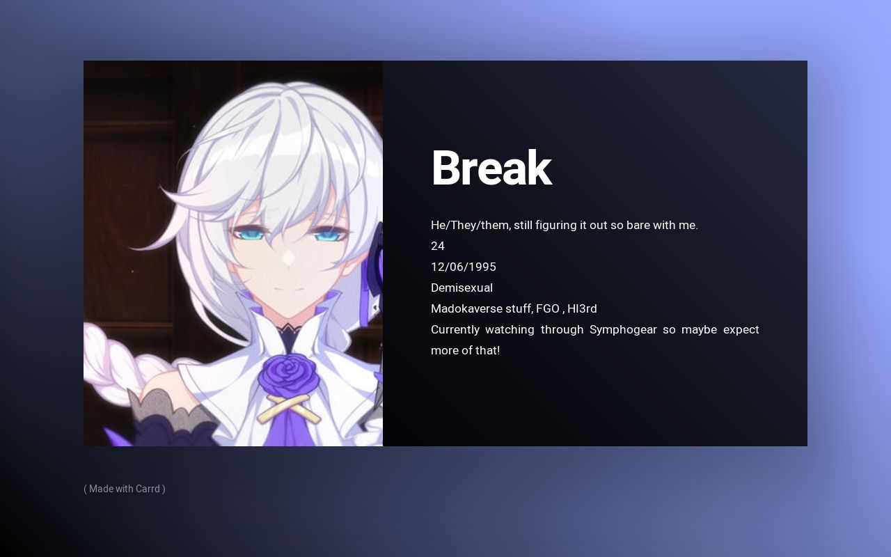Carrd profile picture for @breaks